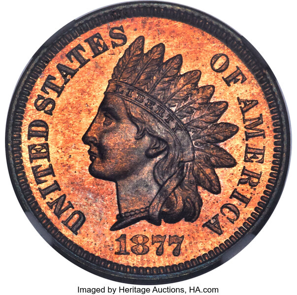 image for: 1877 1C PR65 Red Cameo NGC. Snow-PR3....