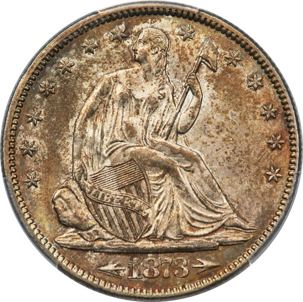image for: 1873 50C Large Arrows, WB-106, MS65 PCGS....
