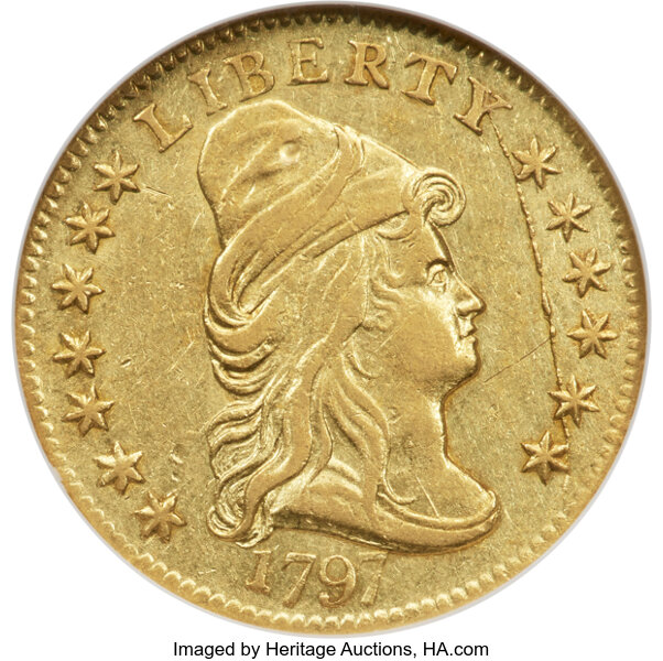 image for: 1797 $2 1/2 BD-1, High R.5, AU55 NGC....