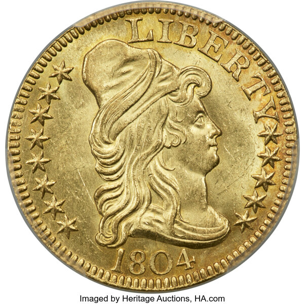 image for: 1804 $5 Small 8, BD-1, High R.4, MS63 PCGS. CAC....