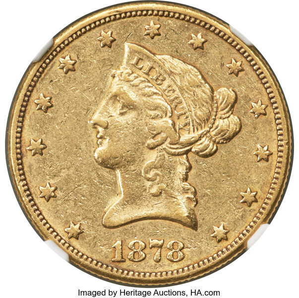 image for: 1878-CC $10 AU53 NGC. CAC. Winter 1-A....