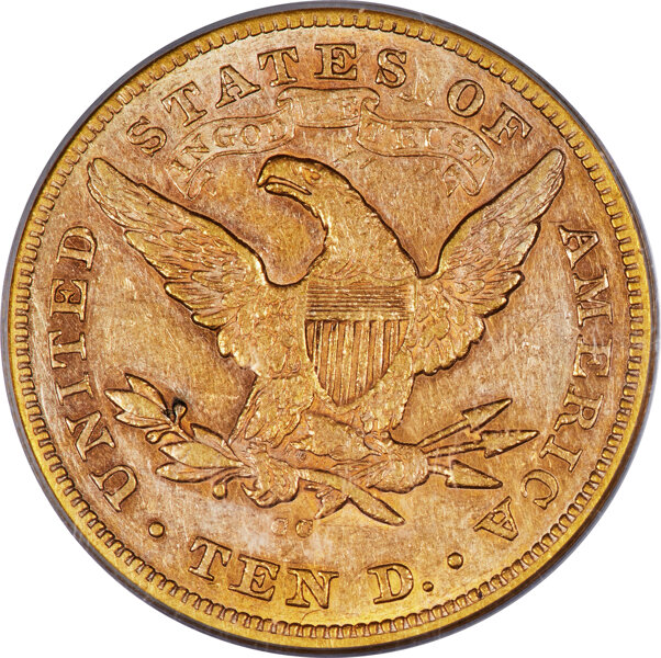 image for: 1877-CC $10 AU50 PCGS. Winter 1-A....