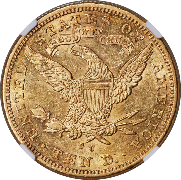 image for: 1883-CC $10 AU55 NGC. Winter 1-A....