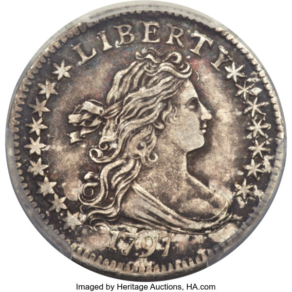 image for: 1797 10C 16 Stars, JR-1, R.4, XF45 PCGS. CAC....