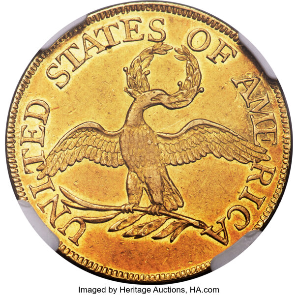 image for: 1795 $5 Small Eagle, BD-3, High R.3, AU58 NGC....