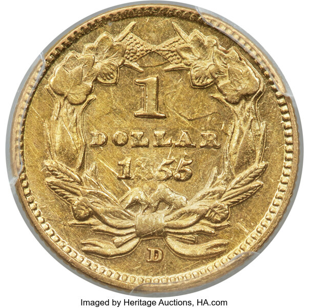 image for: 1855-D AU53 PCGS. Winter 7-I. ...