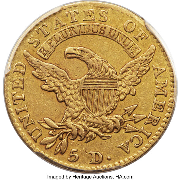 image for: 1813 $5 BD-2, R.4, XF45 PCGS. CAC....