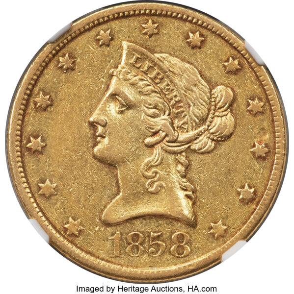 image for: 1858-O $10 AU53 NGC. Winter-1....