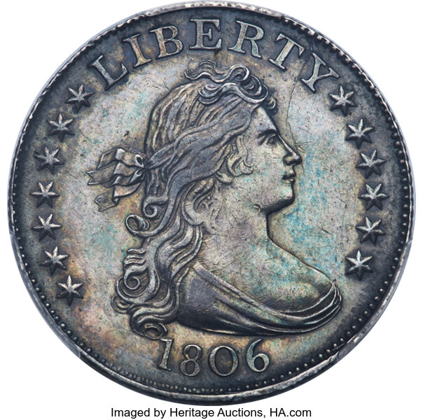 image for: 1806 25C B-5, High R.4, AU55 PCGS....