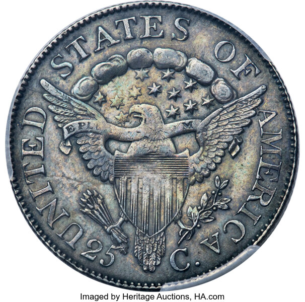 image for: 1806 25C B-5, High R.4, AU55 PCGS....