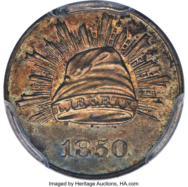 image for: 1850 P3CS Three Cent Silver, Judd-125, Pollock-147, R.4, PR64 PCGS. CAC....