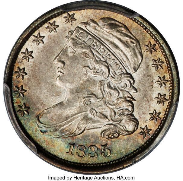 image for: 1835 10C JR-3, R.2, MS63+ PCGS. CAC....