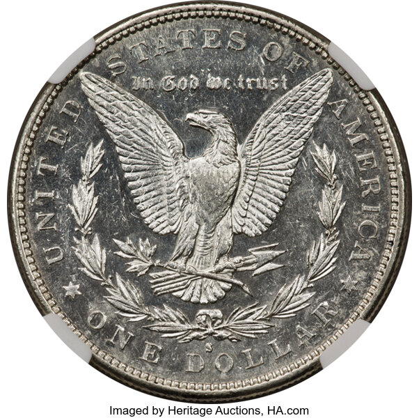 image for: 1884-S $1 AU58 Prooflike NGC. CAC....