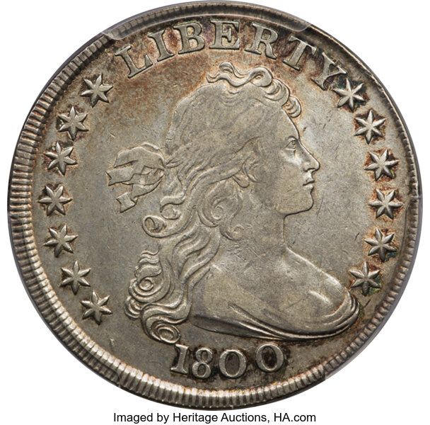 image for: 1800 $1 AMERICAI, B-19, BB-192, R.2, XF40 PCGS....