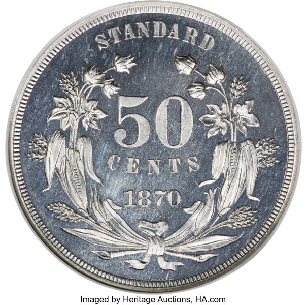 image for: 1870 50C Standard Silver Half Dollar, Judd-944, Pollock-1072, R.7, PR65 NGC....