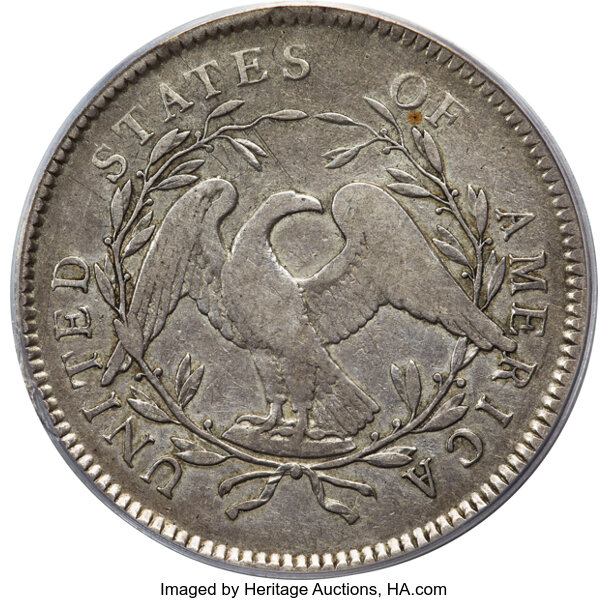 image for: 1795 $1 Flowing Hair, Two Leaves, B-1, BB-21, R.2, VF20 PCGS....