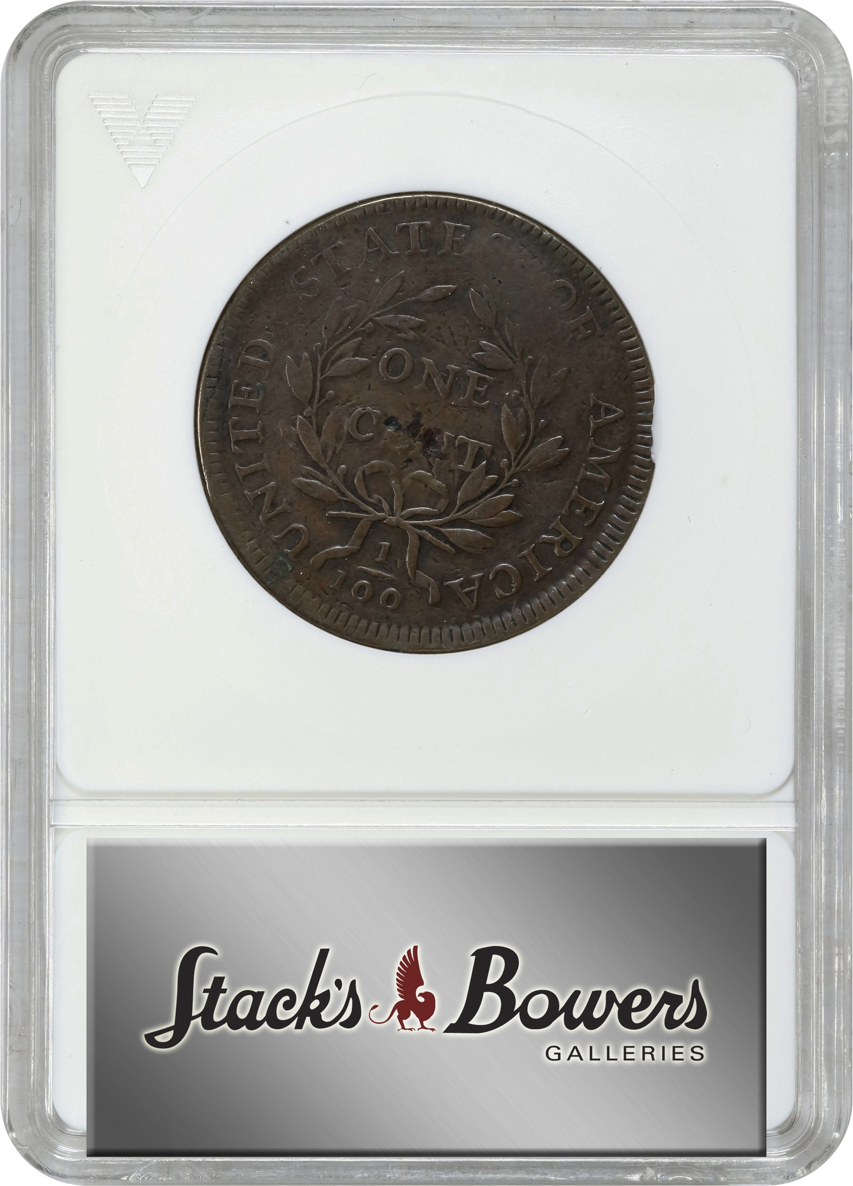 image for: 1797 Draped Bust Cent. S-138, B-20. Rarity-1. Reverse of 1797, Stems to Wreath. VF Details--Corroded (ANACS). OH.