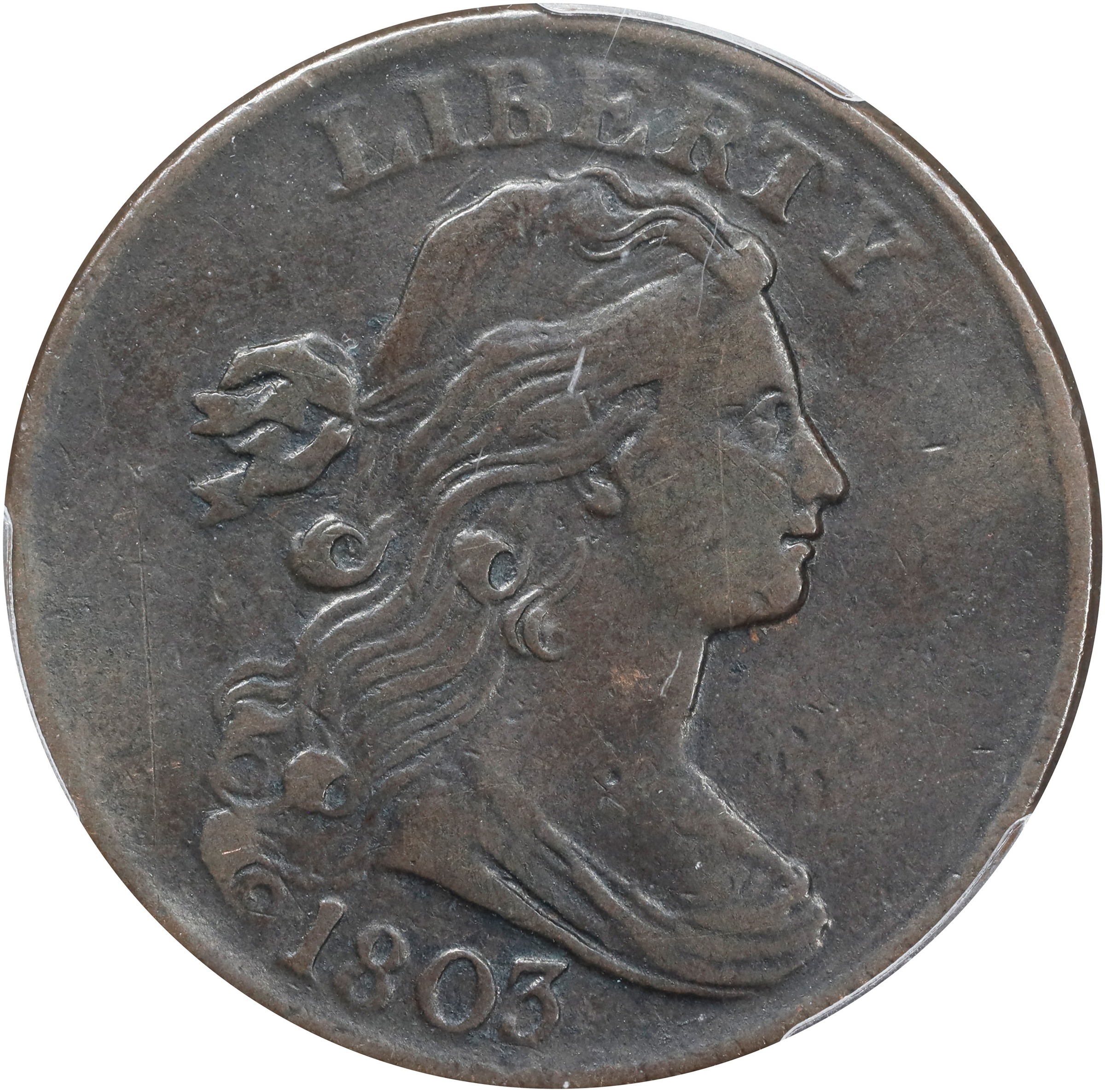 1803 Draped Bust Large Penny Small Date, Large Fraction BN Mint