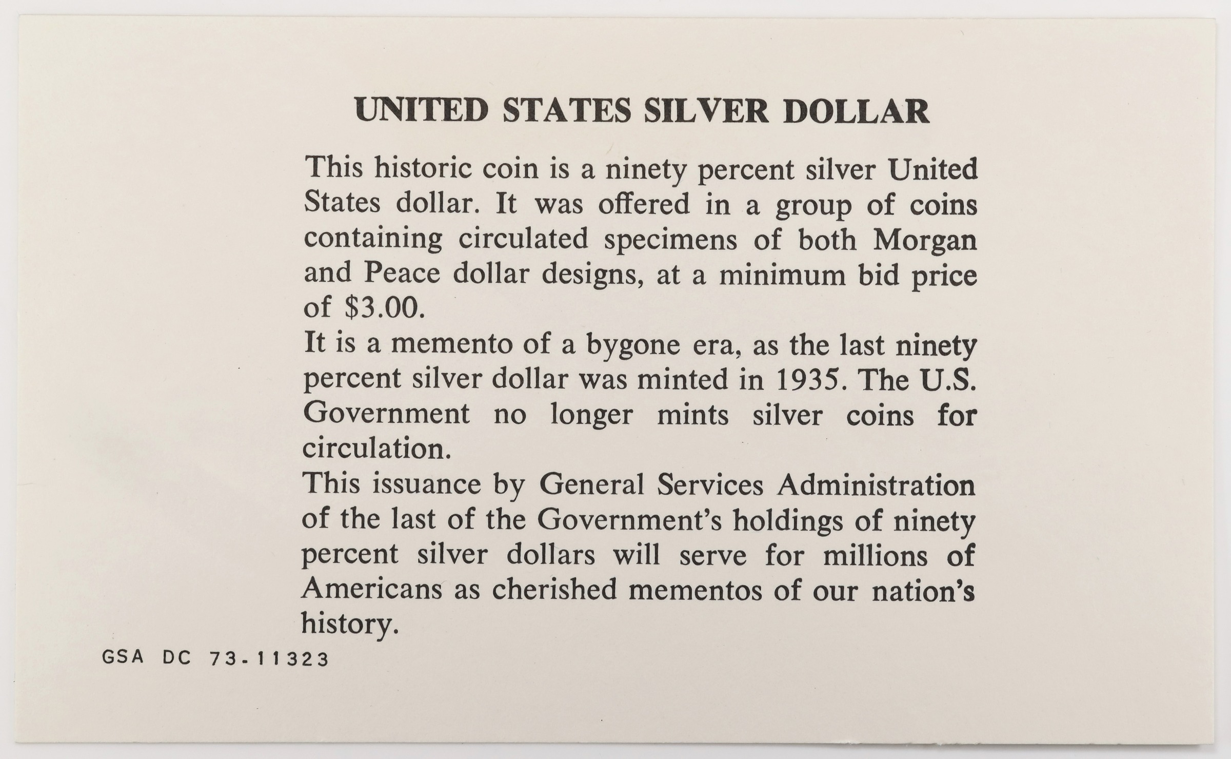 image for: 1882-S GSA Morgan Silver Dollar. GSA Soft Pack. Mint State (Uncertified).