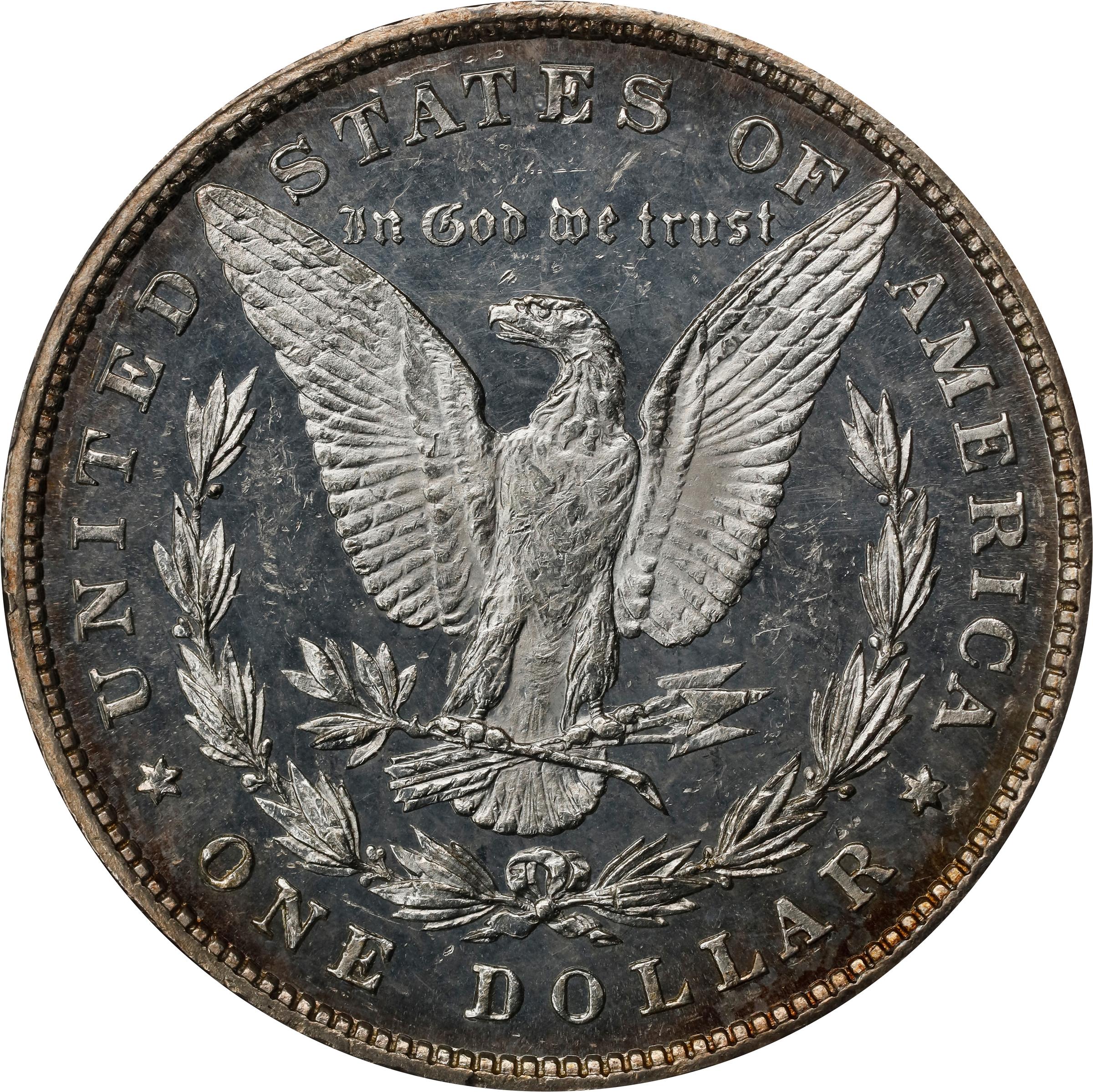 image for: 1878 Morgan Silver Dollar. 8 Tailfeathers. VAM-23. Top 100 Variety. Doubled Profile, Crazy Lips. MS-63 DMPL (PCGS).