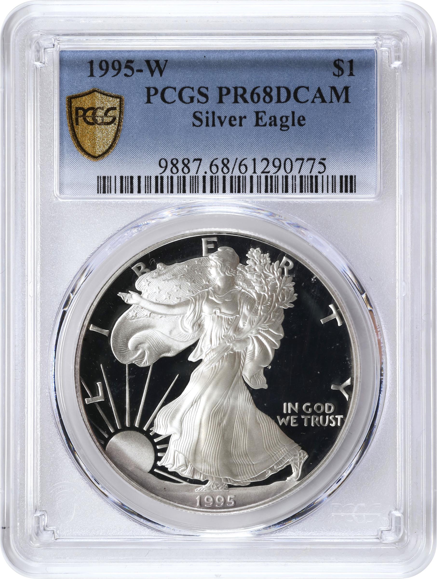 1995-W $1  Silver Eagle PR DCAM PR68 DCAM CAC thumbnail 7