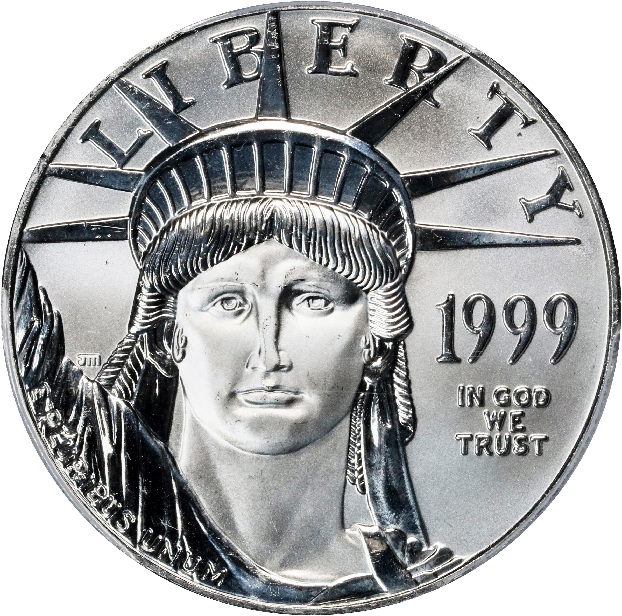 image for: 1999 One-Ounce Platinum Eagle. MS-68 (PCGS).