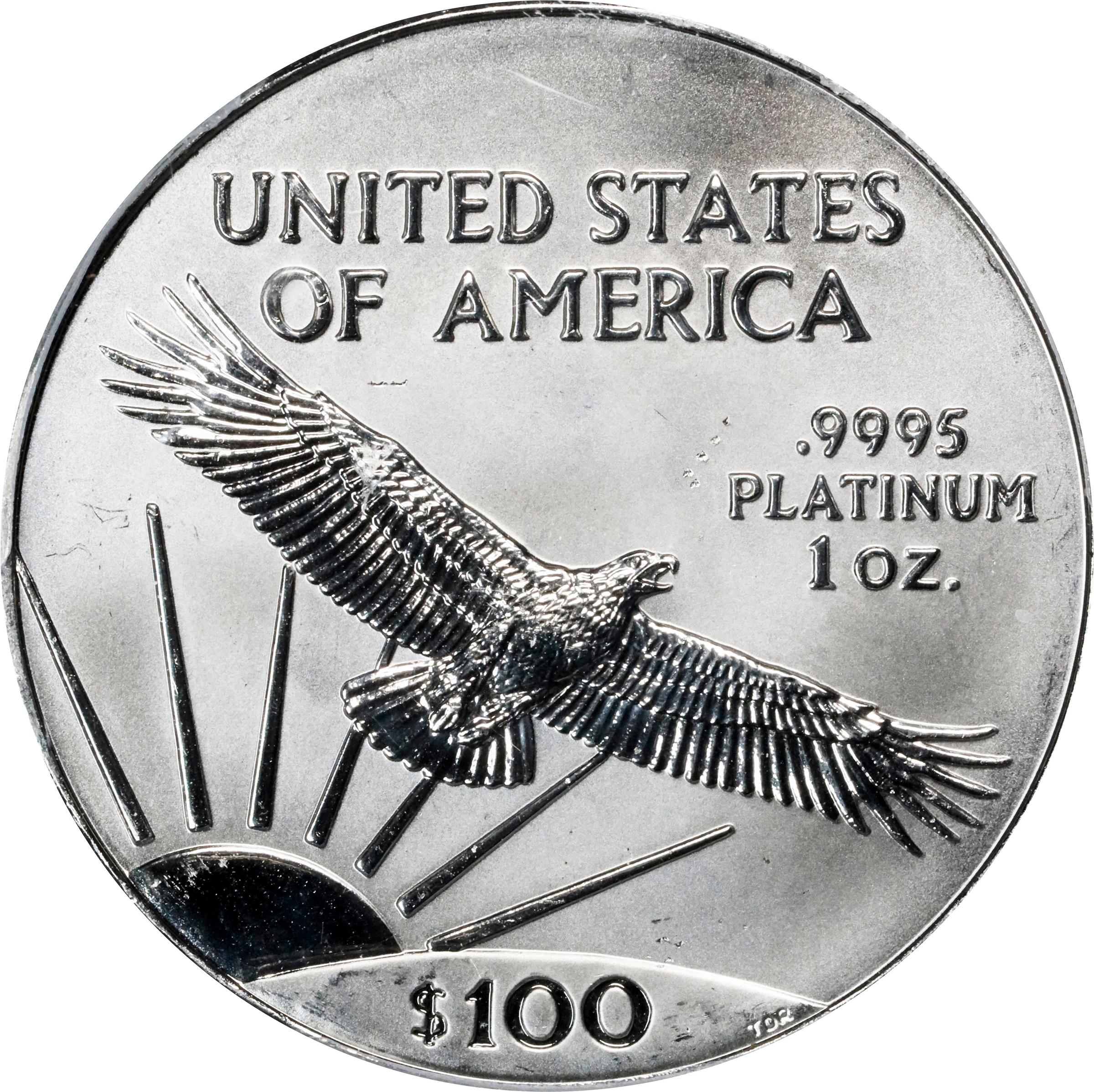image for: 1999 One-Ounce Platinum Eagle. MS-68 (PCGS).