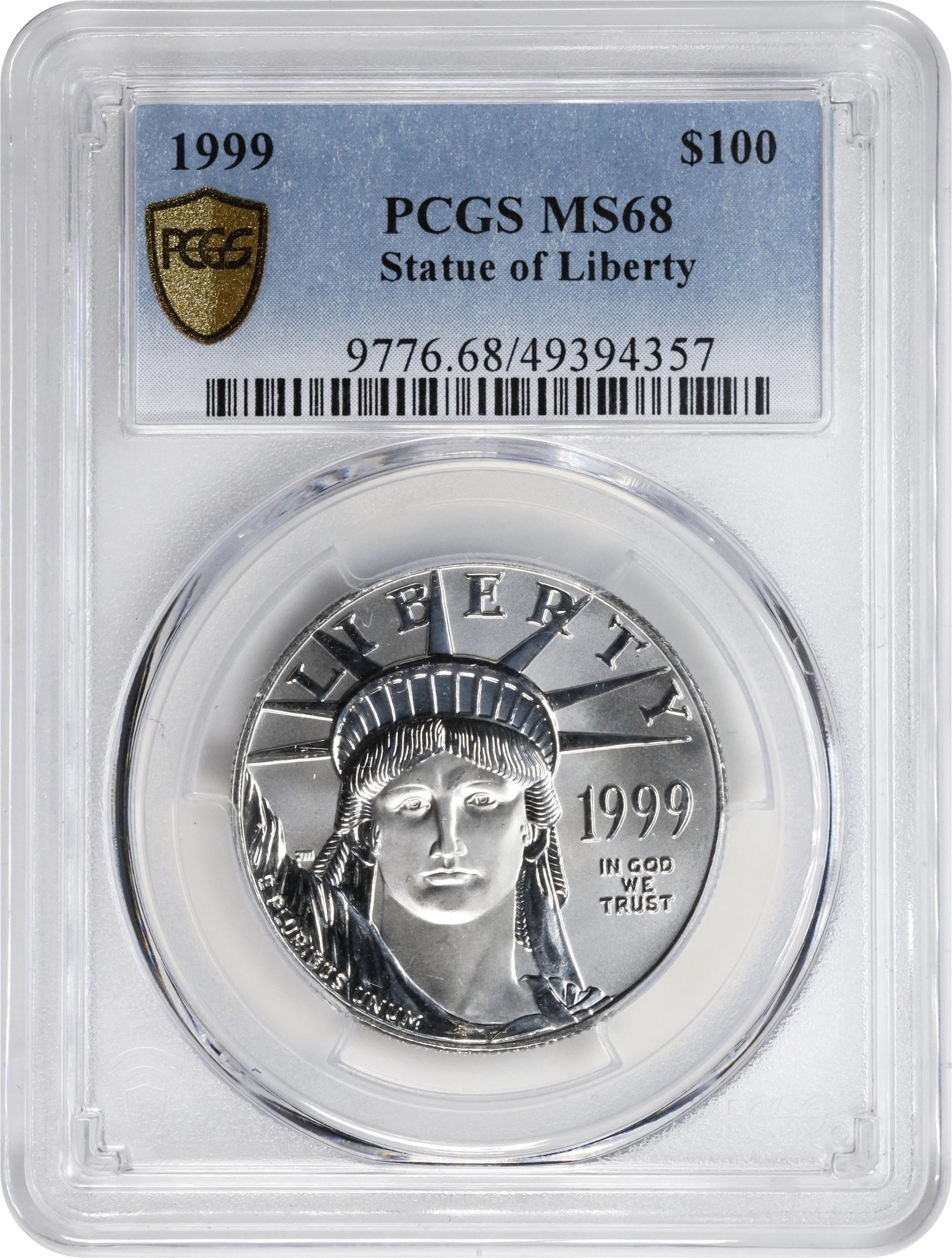 image for: 1999 One-Ounce Platinum Eagle. MS-68 (PCGS).
