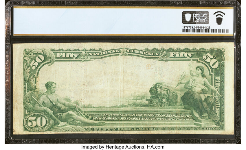 image for: Galveston, TX - $50 1902 Plain Back Fr. 685 The United States National Bank Ch. # 12475 PCGS Banknote Very Fine 30....