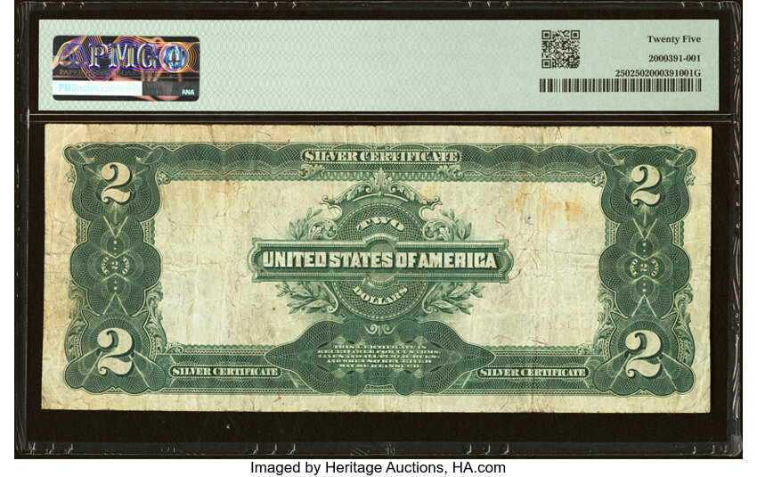 image for: Fr. 250 $2 1899 Silver Certificate PMG Very Fine 25....