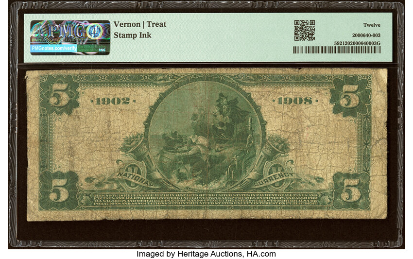 image for: Houston, TX - $5 1902 Date Back Fr. 592 The Lumbermans National Bank Ch. # (S)8645 PMG Fine 12....