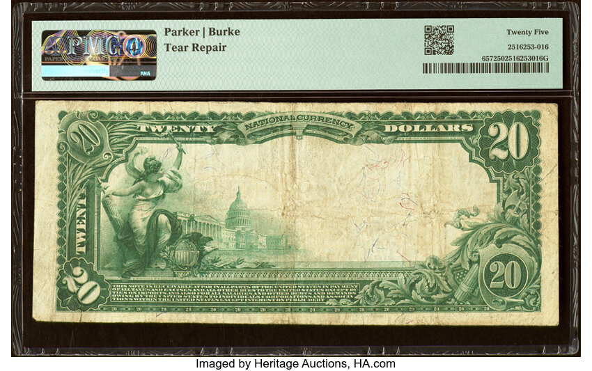 image for: Indianapolis, IN - $20 1902 Plain Back Fr. 657 The Commercial National Bank Ch. # (M)10671 PMG Very Fine 25....