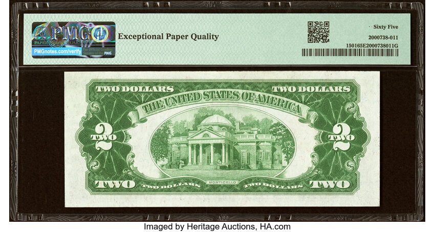 image for: Fr. 1501 $2 1928 Legal Tender Note. PMG Gem Uncirculated 65 EPQ....