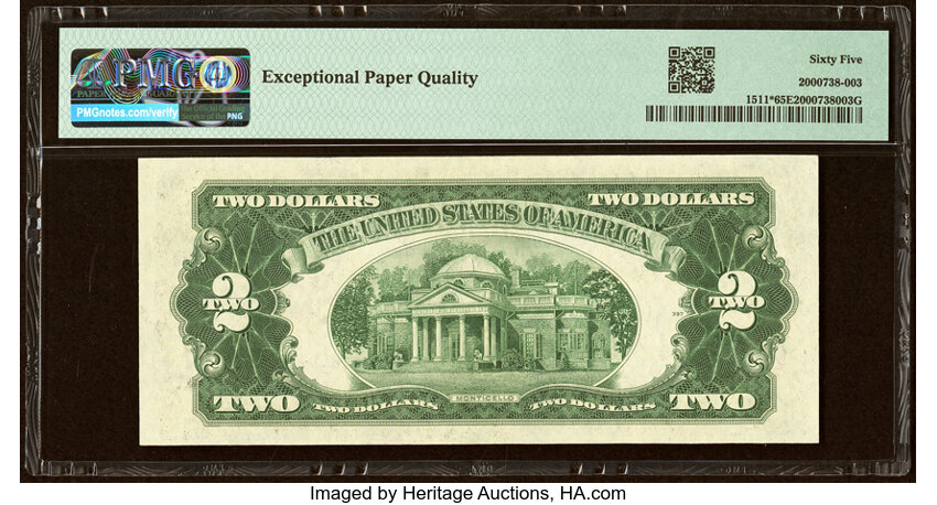 image for: Fr. 1511* $2 1953B Legal Tender Star Note. PMG Gem Uncirculated 65 EPQ....