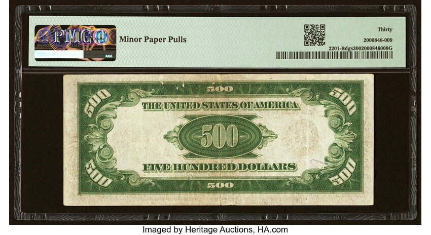image for: Fr. 2201-B $500 1934 Federal Reserve Note. PMG Very Fine 30....