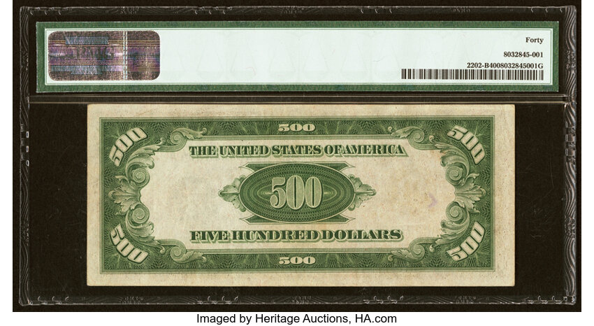 image for: Fr. 2202-B $500 1934A Federal Reserve Note. PMG Extremely Fine 40....