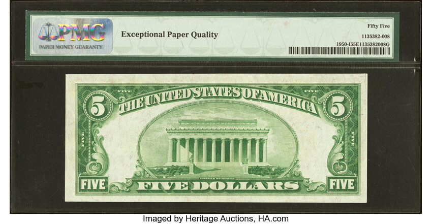 image for: Fr. 1950-I $5 1928 Federal Reserve Note. PMG About Uncirculated 55 EPQ....