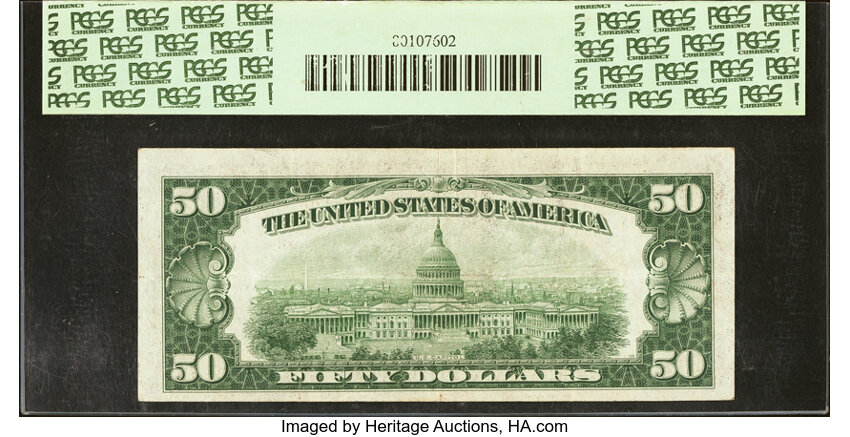 image for: Fr. 2105-C* $50 1934C Mule Federal Reserve Star Note. PCGS Very Fine 35PPQ....