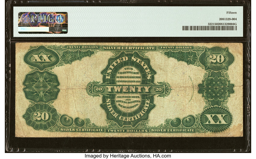 image for: Fr. 322 $20 1891 Silver Certificate PMG Choice Fine 15....