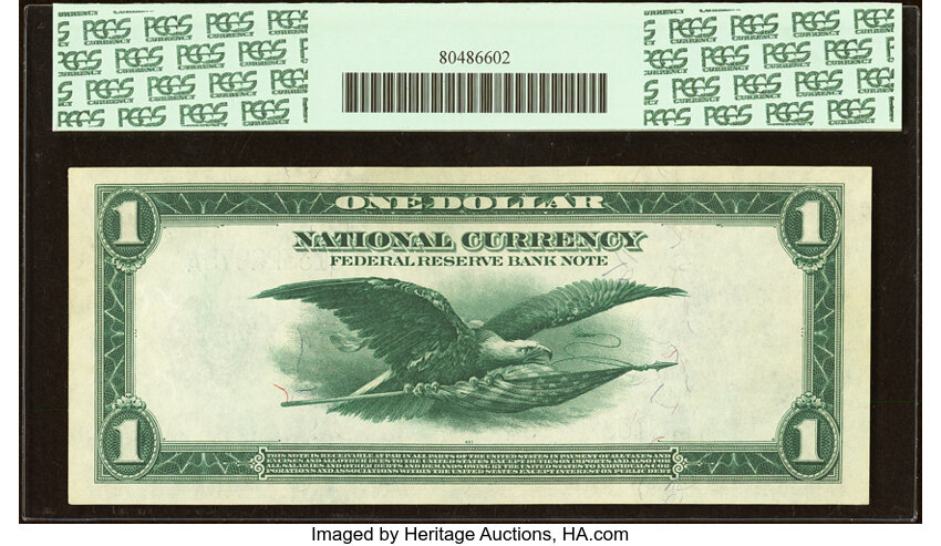 image for: Fr. 737 $1 1918 Federal Reserve Bank Note PCGS Gem New 65PPQ....