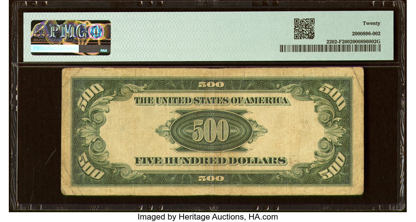 image for: Fr. 2202-F $500 1934A Federal Reserve Note. PMG Very Fine 20....