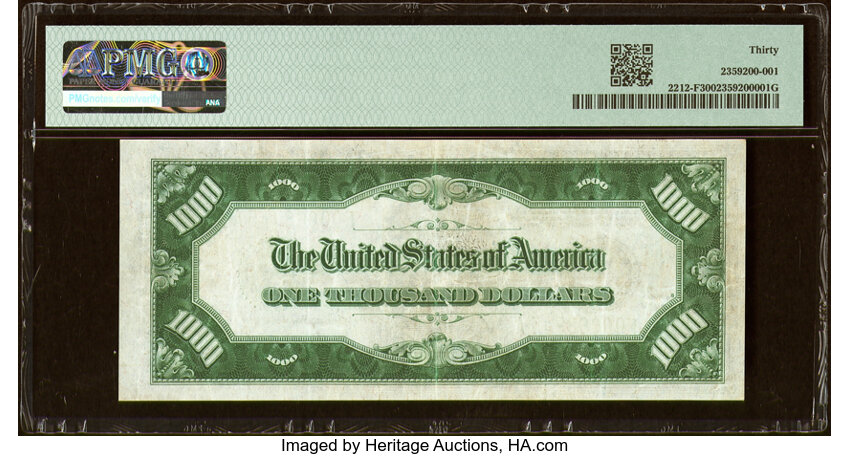 image for: Fr. 2212-F $1,000 1934A Federal Reserve Note. PMG Very Fine 30....