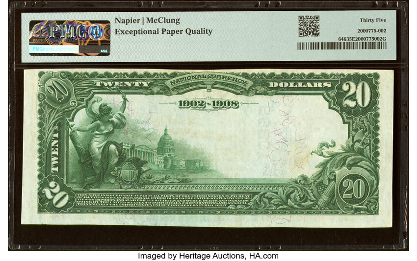 image for: Terril, IA - $20 1902 Date Back Fr. 646 The First National Bank Ch. # (M)10238 PMG Choice Very Fine 35 EPQ....