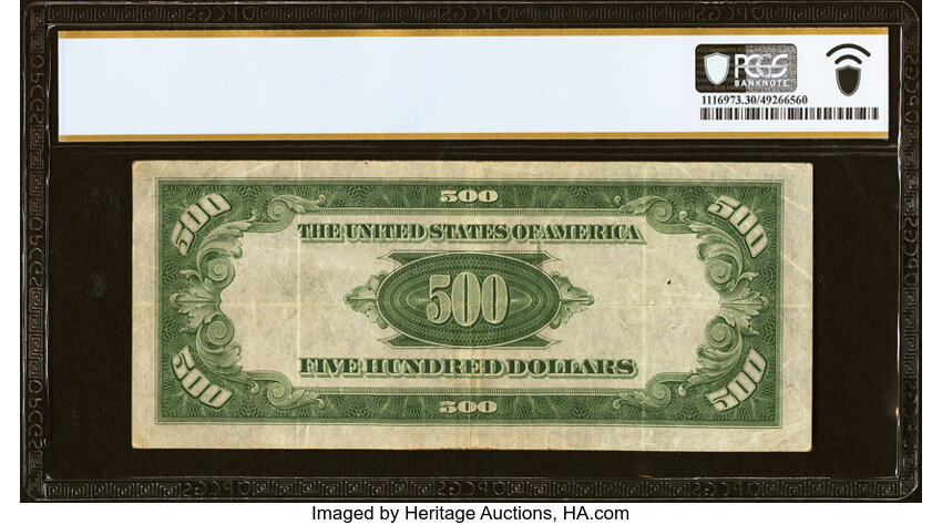 image for: Fr. 2202-K $500 1934A Federal Reserve Note. PCGS Banknote Very Fine 30....