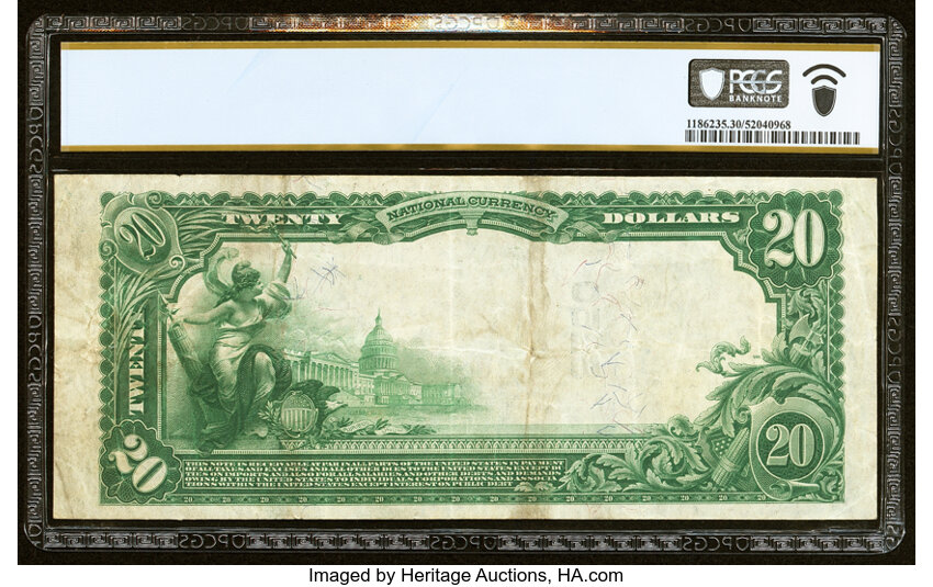 image for: Fitzgerald, GA - $20 1902 Plain Back Fr. 651 The Exchange National Bank Ch. # 8250 PCGS Banknote Very Fine 30....