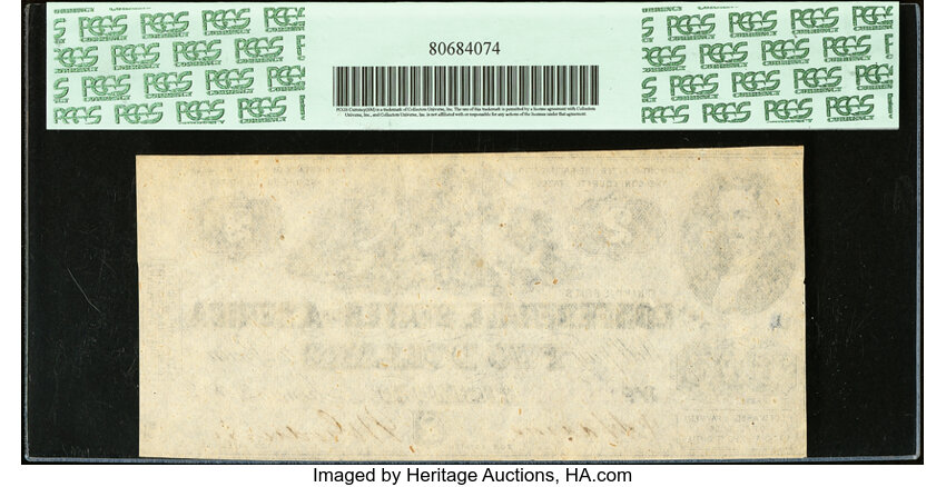 image for: T42 $2 1862 PF-5 Cr. 337 PCGS Apparent Choice About New 58....