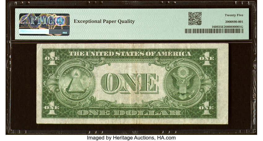 image for: Fr. 1609 $1 1935A R Silver Certificate. PMG Very Fine 25 EPQ....