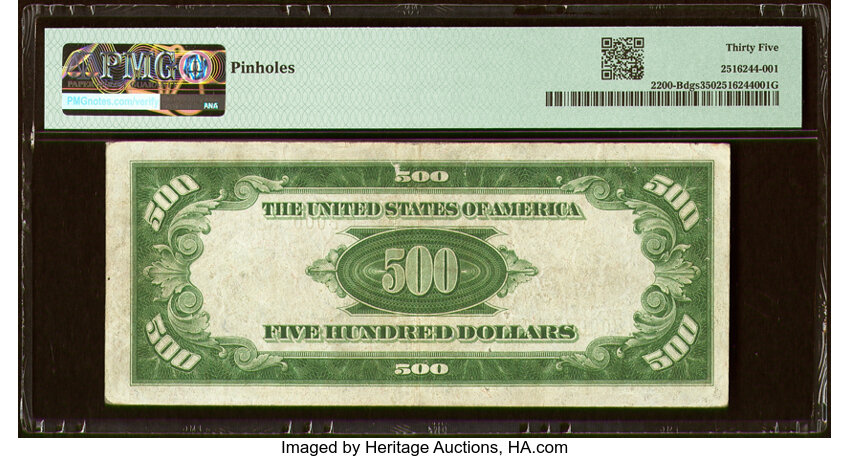 image for: Fr. 2200-B $500 1928 Federal Reserve Note. PMG Choice Very Fine 35....