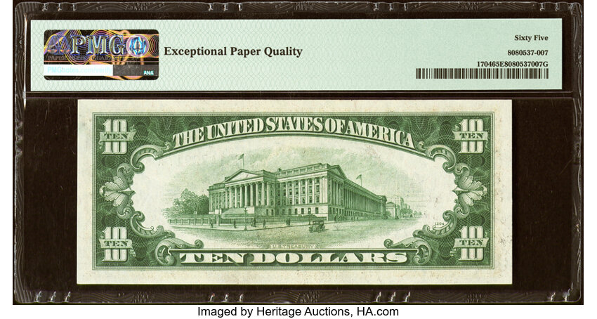 image for: Fr. 1704 $10 1934C Silver Certificate. PMG Gem Uncirculated 65 EPQ....