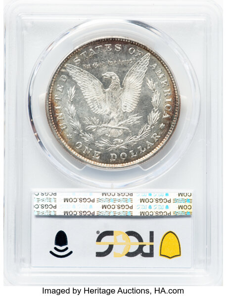 image for: 1878 8TF $1 Crazy Lips, VAM-23, MS63 Prooflike PCGS. A Top 100 variety. PCGS Population: 44 in 63 (2 in 63+), 17 finer (9/2...